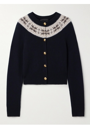 Nili Lotan - Josefa Fair Isle Cashmere Cardigan - Blue - x small,small,medium,large,x large