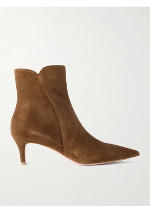 Gianvito Rossi - Levy 55 Suede Ankle Boots - Brown - IT35,IT36,IT36.5,IT37,IT37.5,IT38,IT38.5,IT39,IT39.5,IT40,IT40.5,IT41,IT41.5,IT42