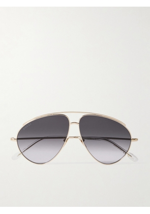GUCCI EYEWEAR - Fashion Show Aviator-style Gold-tone Sunglasses - One size