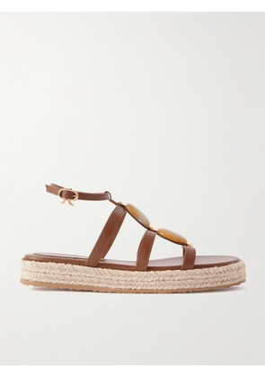 Gianvito Rossi - Embellished Leather Platform Sandals - Brown - IT36,IT36.5,IT37,IT37.5,IT38,IT38.5,IT39,IT39.5,IT40,IT40.5,IT41,IT41.5,IT42