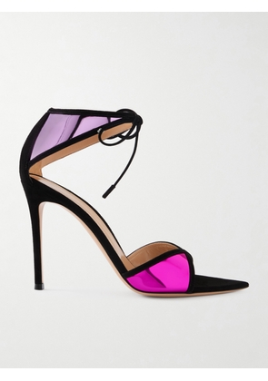 Gianvito Rossi - 105 Suede-trimmed Mirrored-leather Sandals - Pink - IT36,IT36.5,IT37,IT37.5,IT38,IT38.5,IT39,IT39.5,IT40,IT40.5,IT41,IT41.5,IT42