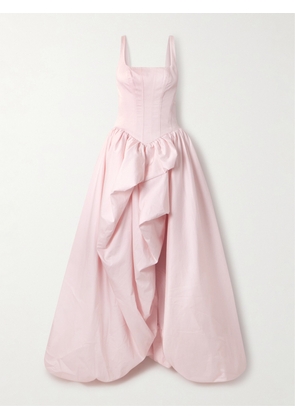 Aje - Alani Asymmetric Ruffled Pleated Cotton-twill Gown - Pink - UK 4,UK 6,UK 8,UK 10,UK 12,UK 14,UK 16