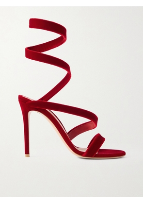 Gianvito Rossi - Opera Velvet Sandals - Red - IT35,IT36,IT36.5,IT37,IT37.5,IT38,IT38.5,IT39,IT39.5,IT40,IT40.5,IT41,IT41.5,IT42