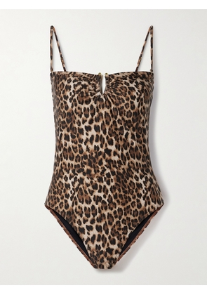 Nili Lotan - Embellished Leopard-print Swimsuit - Animal print - x small,small,medium,large,x large