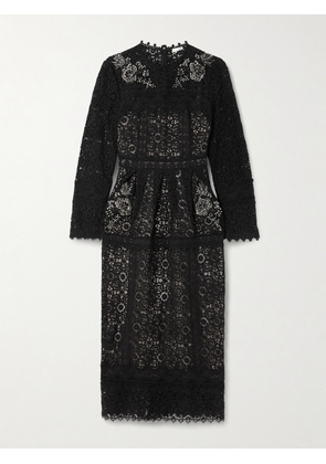 Erdem - Crystal-embellished Cotton Guipure Lace Midi Dress - Black - UK 6,UK 8,UK 10,UK 12,UK 14,UK 16