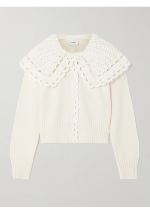 Erdem - Convertible Merino Wool-blend And Crocheted Organic Cotton Cardigan - White - x small,small,medium,large,x large