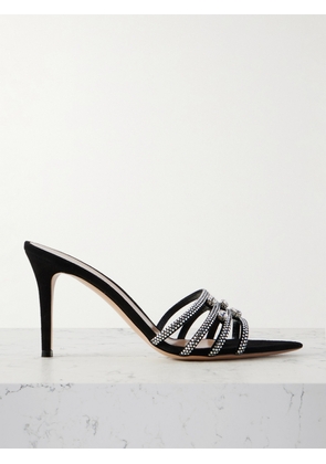 Gianvito Rossi - 85 Crystal-embellished Suede Sandals - Black - IT36,IT36.5,IT37,IT37.5,IT38,IT38.5,IT39,IT39.5,IT40,IT40.5,IT41,IT41.5,IT42