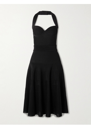 Balmain - Ribbed Jersey Halterneck Midi Dress - Black - FR 34,FR 36,FR 38,FR 40,FR 42