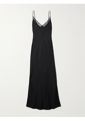 The Row - Barina Lace-trimmed Silk-twill Midi Dress - Black - US0,US2,US4,US6,US8,US10