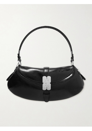 GANNI - Kat Recycled Leather-blend Shoulder Bag - Black - One size