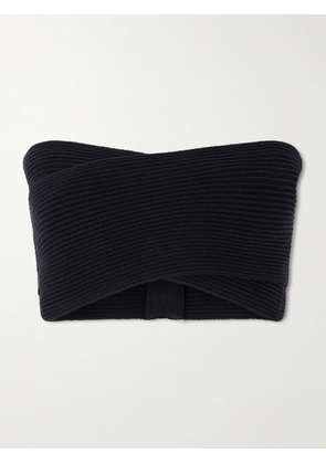 Balmain - Strapless Ribbed-knit Top - Black - FR 34,FR 36,FR 38,FR 40,FR 42