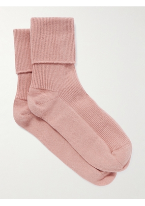 Johnstons of Elgin - Ribbed Cashmere-blend Socks - Pink - One size