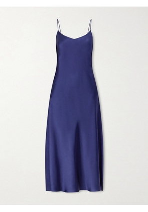 Another Tomorrow - Satin Midi Dress - Blue - IT36,IT38,IT40,IT42,IT44,IT46