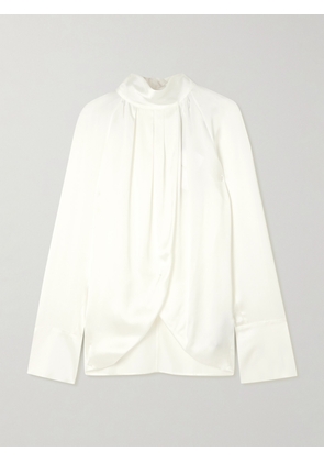 Balmain - Draped Silk-satin Blouse - White - FR 34,FR 36,FR 38,FR 40,FR 42