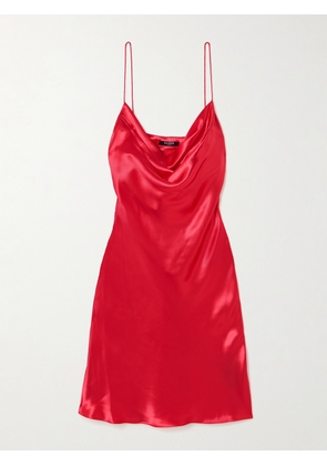 Balmain - Draped Satin Mini Dress - Red - FR 34,FR 36,FR 38,FR 40,FR 42