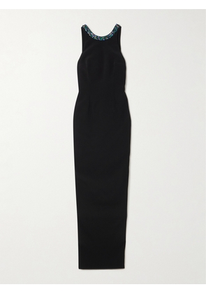 Balmain - Open-back Crystal-embellished Crepe Gown - Black - FR 34,FR 36,FR 38,FR 40,FR 42
