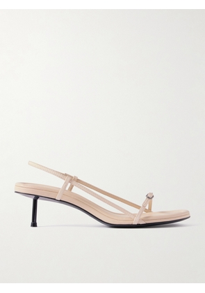 ST. AGNI - Petit Belt Recycled-twill And Leather Slingback Sandals - Pink - IT35,IT36,IT37,IT38,IT39,IT40,IT41,IT42
