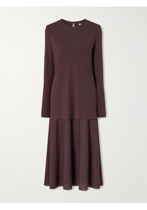 Jil Sander - Layered Jersey Maxi Dress - Brown - FR 34,FR 36,FR 38,FR 40,FR 42