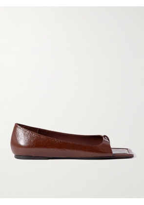 ST. AGNI - 90s Crinkled Patent-leather Pumps - Burgundy - IT36,IT37,IT38,IT39,IT40,IT41,IT42