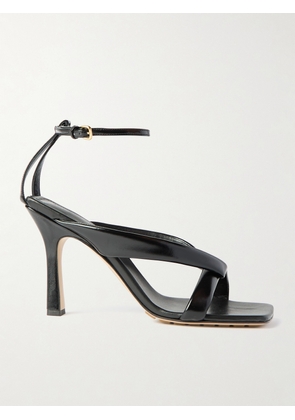 Bottega Veneta - Riva Padded Glossed-leather Sandals - Black - EU 37,EU 38,EU 39,EU 40