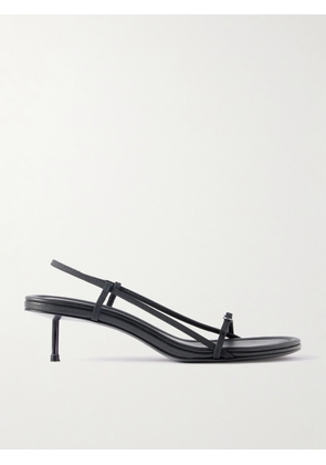 ST. AGNI - Petite Belt Recycled-twill And Leather Slingback Sandals - Black - IT35,IT36,IT37,IT38,IT39,IT40,IT41,IT42