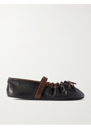 Marni - Dancer Bow-detailed Leather Ballet Flats - Black - IT35,IT36,IT36.5,IT37,IT37.5,IT38,IT38.5,IT39,IT39.5,IT40,IT41