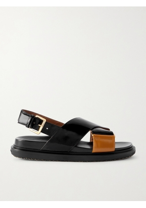 Marni - Fussbett Two-tone Leather Slingback Sandals - Black - IT36,IT37,IT37.5,IT38,IT38.5,IT39,IT39.5,IT40,IT40.5,IT41
