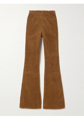 Veronica Beard - Beverly Stretch-cotton Corduroy Flared Pants - Brown - x small,small,medium,large,x large