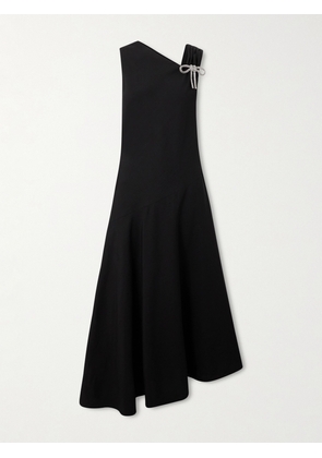 Jil Sander - Asymmetric Bow-embellished Crepe Midi Dress - Black - FR 34,FR 36,FR 38,FR 40