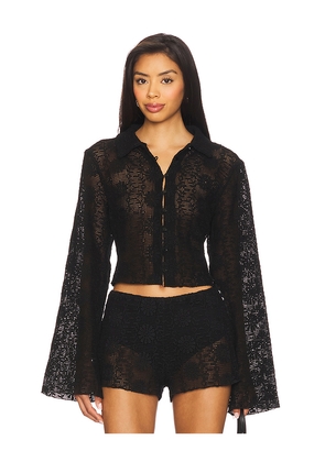 LIONESS Babydoll Top in Black. Size L. Also in XXS, XS, S, M, XL.