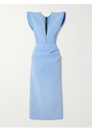 Maticevski - Wingtip Draped Crepe Midi Dress - Blue - UK 6,UK 8,UK 10,UK 12,UK 14,UK 16