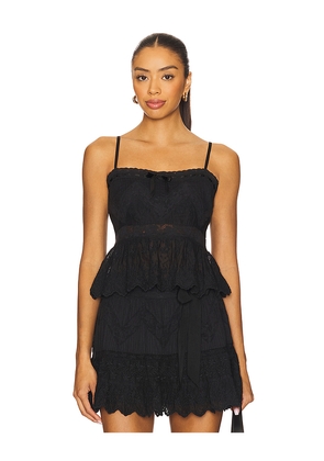 LoveShackFancy Rowina Top in Black. Size 10. Also in 2, 4, 6, 8.