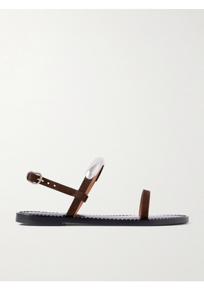 AMANU - The Ghana Embellished Leather Slingback Sandals - Brown - US4,US5,US6,US7,US8,US9,US10,US11,US12