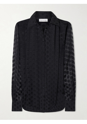 The Frankie Shop - Peri Pussy-bow Polka-dot Chiffon Shirt - Black - XXS,XS,S,M,L,XL