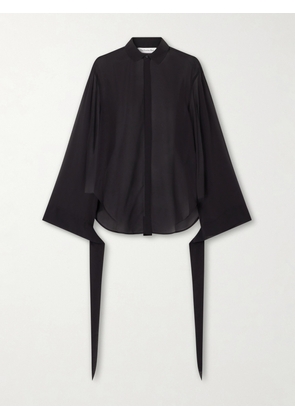 The Frankie Shop - Verlin Tie-detailed Chiffon Shirt - Black - XXS,XS,S,M,L,XL