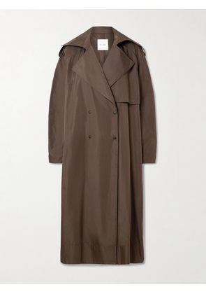 ST. AGNI - Double-breasted Recycled-taffeta Trench Coat - Brown - xx small,x small,small,medium,large,x large