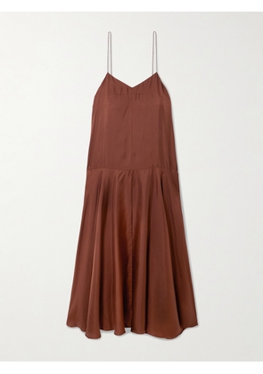 ST. AGNI - Silk-twill Maxi Dress - Red - xx small,x small,small,medium,large,x large
