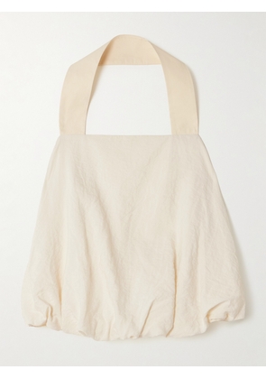 ST. AGNI - Cloud Twisted Crinkled Silk-blend Halterneck Top - Off-white - xx small,x small,small,medium,large,x large