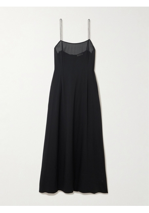 ST. AGNI - Silk-blend Georgette Maxi Dress - Black - xx small,x small,small,medium,large,x large