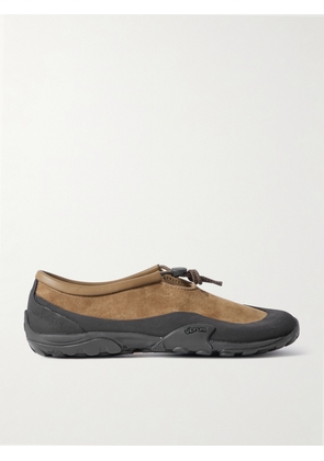 New Balance - + Tokyo Design Studio Minimus Shell And Suede Slip-on Sneakers - Brown - US4,US4.5,US5,US5.5,US6,US6.5,US7,US7.5,US8,US8.5,US9,US9.5,US10