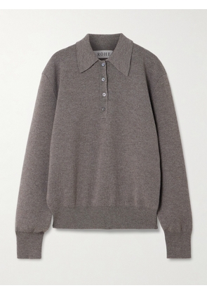 RÓHE - Wool And Cashmere-blend Polo Shirt - Brown - FR 34,FR 36,FR 38,FR 40,FR 42,FR 44