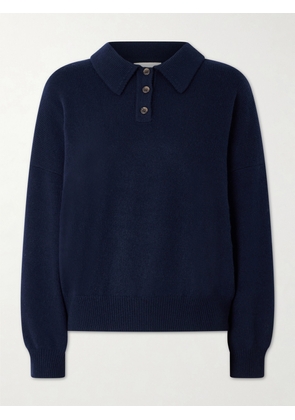 LISA YANG - Etta Cashmere Polo Sweater - Blue - 01,2