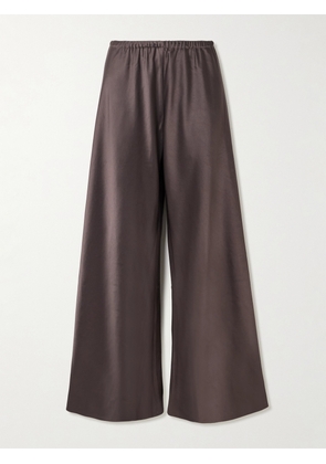 La Ligne - Colby Satin Wide-leg Pants - Brown - xx small,x small,small,medium,large,x large