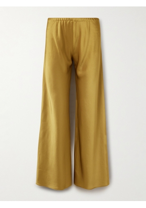 La Ligne - Colby Satin Wide-leg Pants - Yellow - xx small,x small,small,medium,large,x large