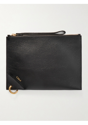 Chloé - Embellished Textured-leather Pouch - Black - One size