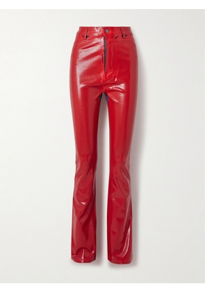 Acne Studios - Skinny-leg Distressed Coated-denim Pants - Red - DK32,DK34,DK36,DK38,DK40