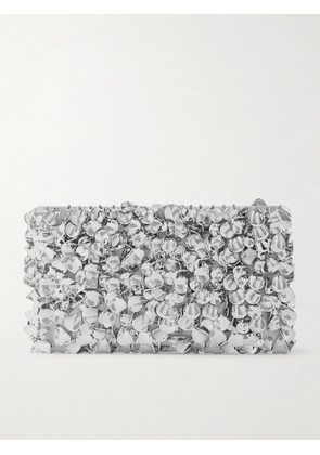 SIMKHAI - Reese Beaded Metallic Satin Clutch - Silver - One size