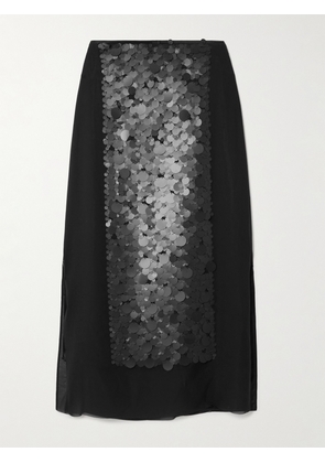 Joseph - Cambo Pailette-embellished Crepe De Chine Midi Skirt - Black - FR 34,FR 36,FR 38,FR 40,FR 42,FR 44