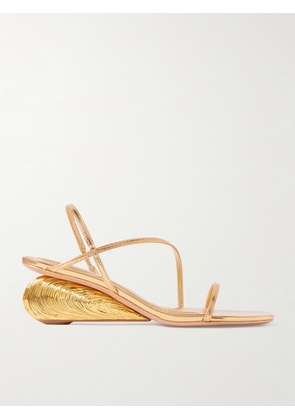 SIMKHAI - Bridget Metallic Leather Wedge Sandals - Gold - IT35,IT36,IT37,IT38,IT39,IT40,IT41