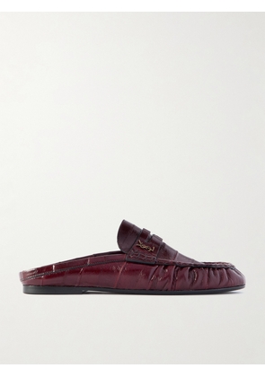 SAINT LAURENT - Le Loafer Eel Slippers - Burgundy - EU 35,EU 36,EU 37,EU 37.5,EU 38,EU 38.5,EU 39,EU 39.5,EU 40,EU 41,EU 42